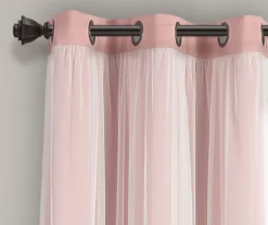 Lush Pink Blackout Grommet Curtain Panel Pair With Sheer Overlay, (84") 11 Lush Pink Blackout Grommet Curtain Panel Pair With Sheer Overlay, (84") -Cuisinart Store 810468198 4