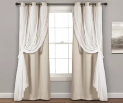 Lush Wheat Blackout Grommet Curtain Panel Pair With Sheer Overlay, (95") 8 Lush Wheat Blackout Grommet Curtain Panel Pair With Sheer Overlay, (95") -Cuisinart Store 810468199 2