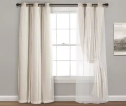 Lush Wheat Blackout Grommet Curtain Panel Pair With Sheer Overlay, (95") 9 Lush Wheat Blackout Grommet Curtain Panel Pair With Sheer Overlay, (95") -Cuisinart Store 810468199 3