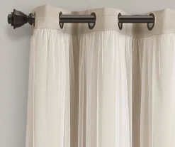 Lush Wheat Blackout Grommet Curtain Panel Pair With Sheer Overlay, (95") 10 Lush Wheat Blackout Grommet Curtain Panel Pair With Sheer Overlay, (95") -Cuisinart Store 810468199 4