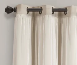 Lush Wheat Blackout Grommet Curtain Panel Pair With Sheer Overlay, (108") 12 Lush Wheat Blackout Grommet Curtain Panel Pair With Sheer Overlay, (108") -Cuisinart Store 810468200 4