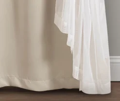 Lush Wheat Blackout Grommet Curtain Panel Pair With Sheer Overlay, (108") 13 Lush Wheat Blackout Grommet Curtain Panel Pair With Sheer Overlay, (108") -Cuisinart Store 810468200 5