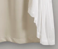 Lush Wheat Blackout Grommet Curtain Panel Pair With Sheer Overlay, (63") 12 Lush Wheat Blackout Grommet Curtain Panel Pair With Sheer Overlay, (63") -Cuisinart Store 810468202 5