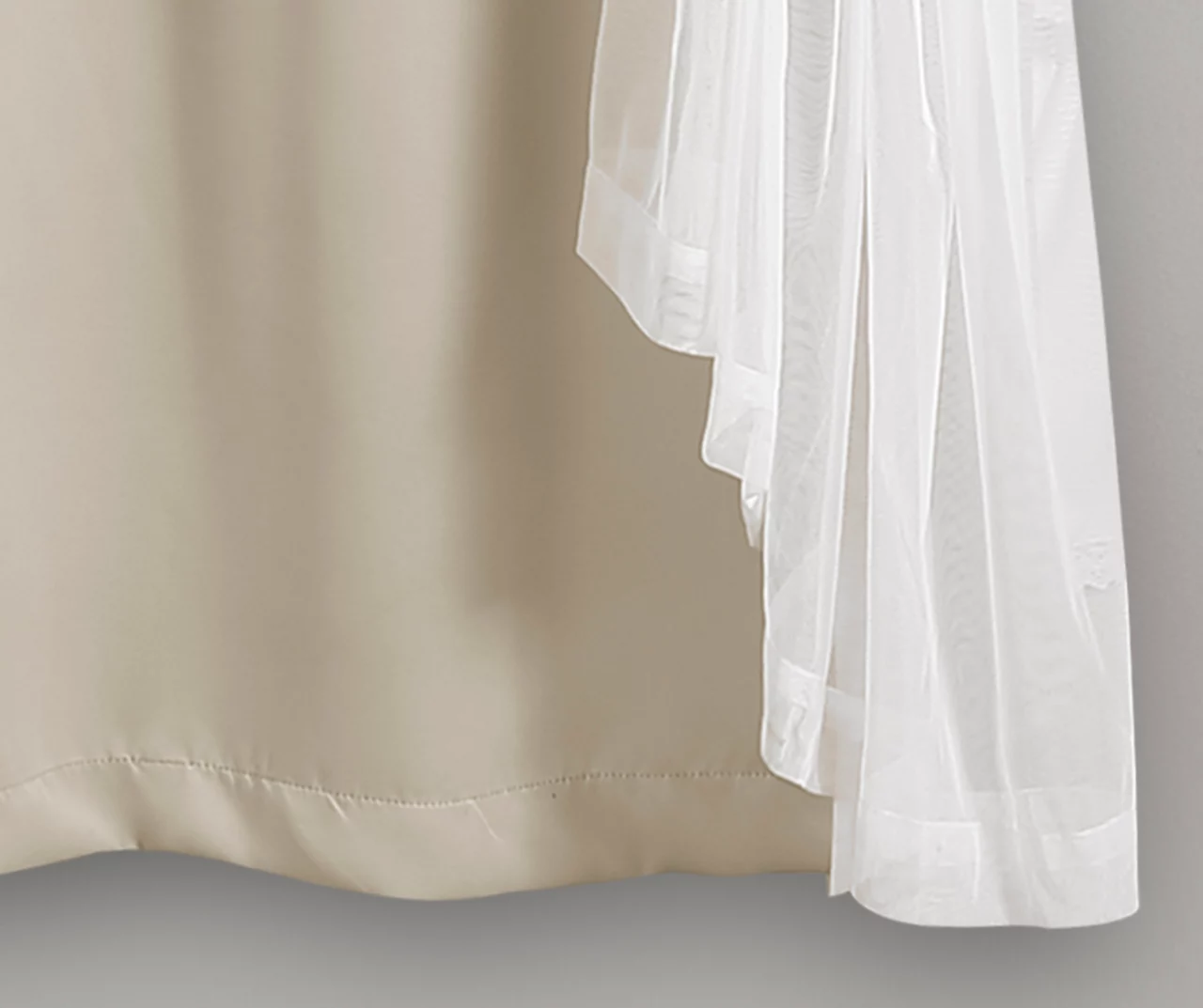 Lush Wheat Blackout Grommet Curtain Panel Pair With Sheer Overlay, (63") 6 Lush Wheat Blackout Grommet Curtain Panel Pair With Sheer Overlay, (63") - Image 6