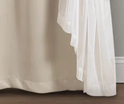 Lush Wheat Blackout Grommet Curtain Panel Pair With Sheer Overlay, (84") -Cuisinart Store 810468203 5