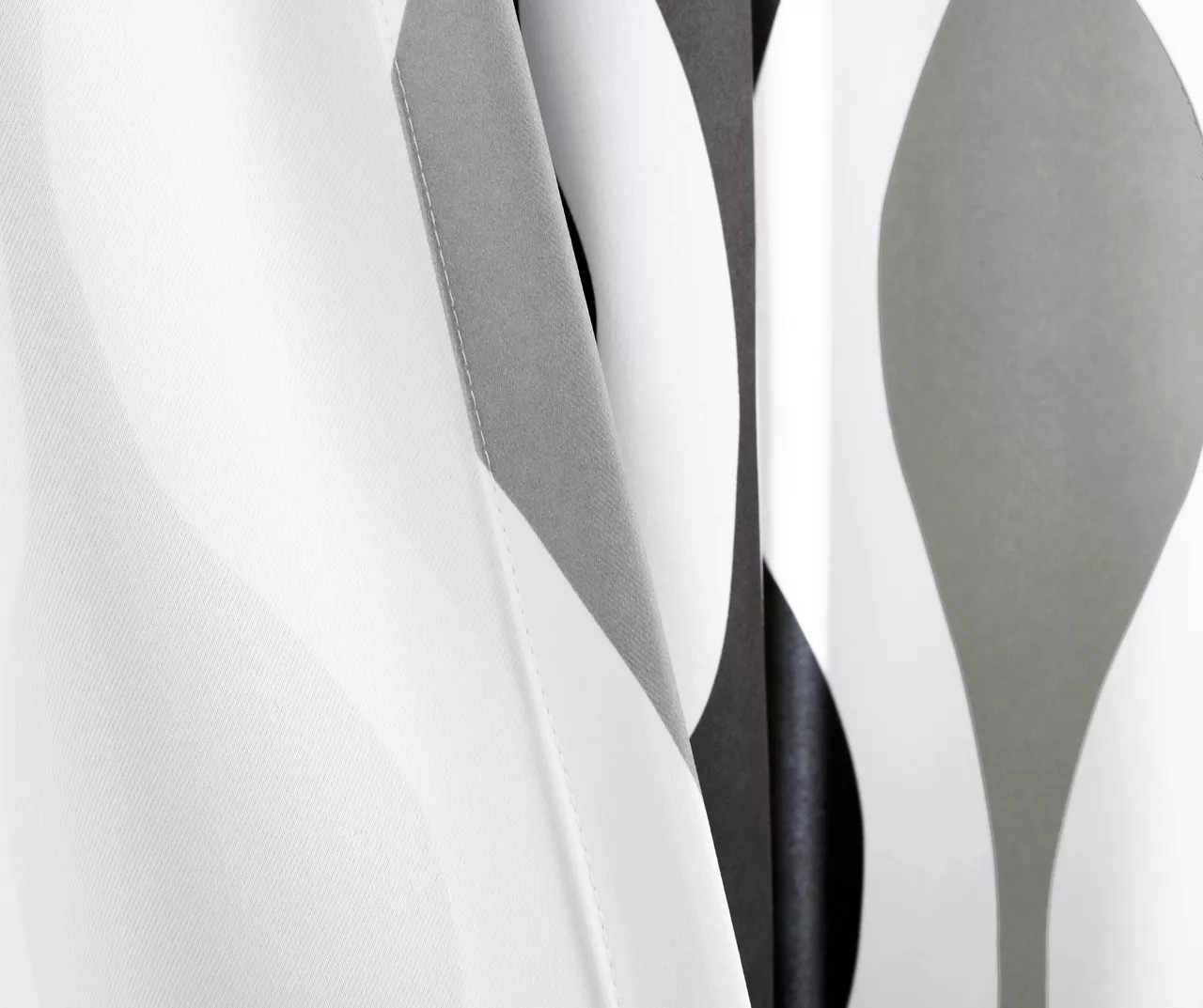 Mid-Century Geo Black & Gray Room-Darkening Back Tab Curtain Panel Pair, (84") 4 Mid-Century Geo Black & Gray Room-Darkening Back Tab Curtain Panel Pair, (84") - Image 4