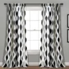 Mid-Century Geo Black & Gray Room-Darkening Back Tab Curtain Panel Pair, (84")