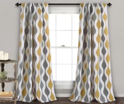 Mid-Century Geo Room-Darkening Back Tab Curtain Panel Pair 24 Mid-Century Geo Room-Darkening Back Tab Curtain Panel Pair -Cuisinart Store 810468207