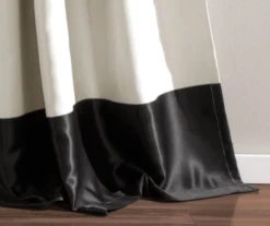 Montego Stripe Black Room-Darkening Rod Pocket Curtain Panel Pair, (84") -Cuisinart Store 810468213 3