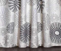 Circles Charcoal & Gray Room-Darkening Rod Pocket Curtain Panel Pair, (84") -Cuisinart Store 810468214 2 1