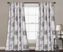 Circles Room-Darkening Rod Pocket Curtain Panel Pair, (84")
