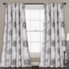 Circles Charcoal & Gray Room-Darkening Rod Pocket Curtain Panel Pair, (84")