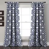 Octagon Blocks Room-Darkening Rod Pocket Curtain Panel Pair, (84")
