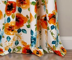 Percy Bloom Tangerine & Blue Room-Darkening Rod Pocket Curtain Panel Pair, (84") 10 Percy Bloom Tangerine & Blue Room-Darkening Rod Pocket Curtain Panel Pair, (84") -Cuisinart Store 810468219 3