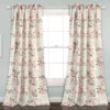 Pixie Fox Gray & Pink Room-Darkening Rod Pocket Curtain Panel Pair, (84")