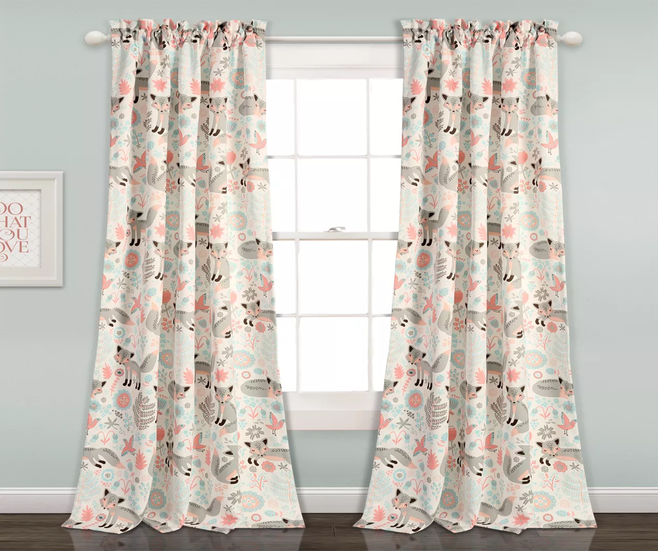 Pixie Fox Room-Darkening Rod Pocket Curtain Panel Pair, (84") 1 Pixie Fox Room-Darkening Rod Pocket Curtain Panel Pair, (84")