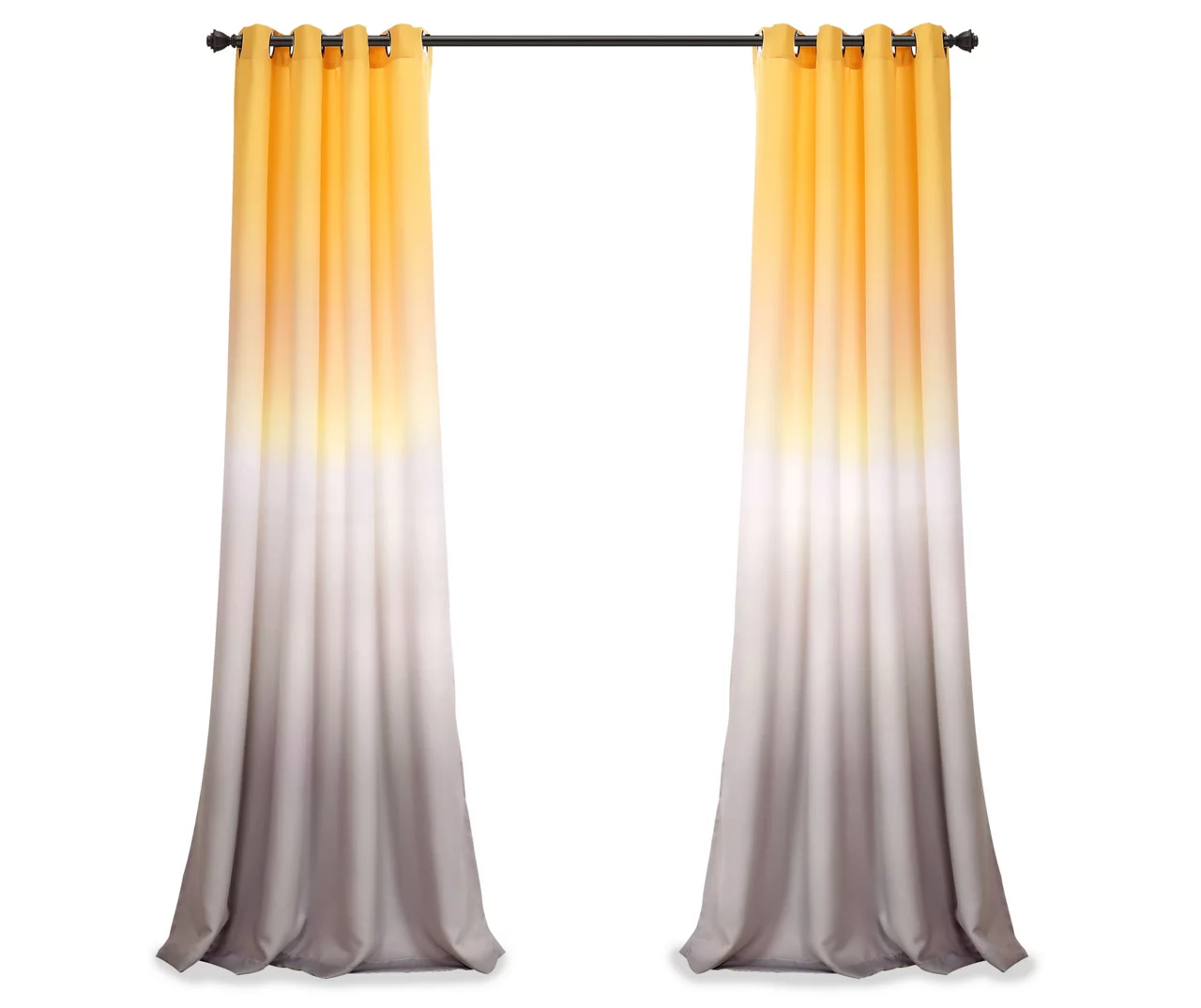 Umbre Fiesta Yellow & Gray Ombre Room-Darkening Grommet Curtain Panel Pair, (84") 7 Umbre Fiesta Yellow & Gray Ombre Room-Darkening Grommet Curtain Panel Pair, (84") - Image 7