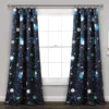 Universe Navy Room-Darkening Rod Pocket Curtain Panel Pair, (84")