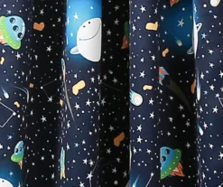 Universe Navy Room-Darkening Rod Pocket Curtain Panel Pair, (84") 9 Universe Navy Room-Darkening Rod Pocket Curtain Panel Pair, (84") -Cuisinart Store 810468228 2