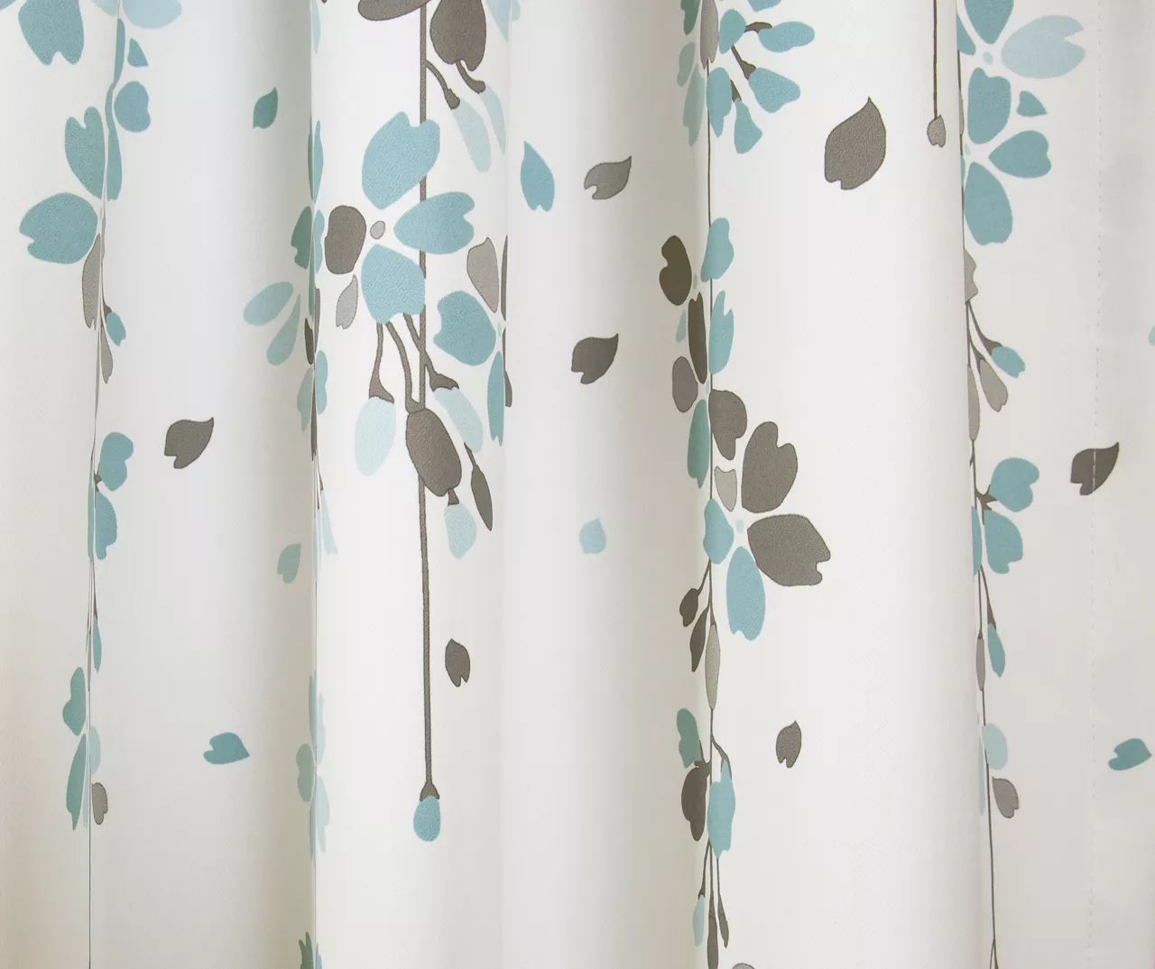 Weeping Flowers Blue & Gray Room-Darkening Rod Pocket Curtain Panel Pair, (84") 3 Weeping Flowers Blue & Gray Room-Darkening Rod Pocket Curtain Panel Pair, (84") - Image 3