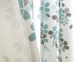Weeping Flowers Blue & Gray Room-Darkening Rod Pocket Curtain Panel Pair, (95") -Cuisinart Store 810468231 3