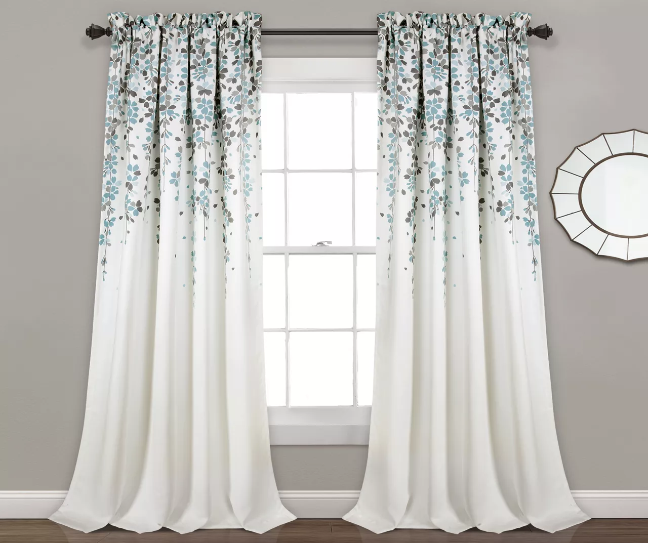 Weeping Flowers Room-Darkening Rod Pocket Curtain Panel Pair 5 Weeping Flowers Room-Darkening Rod Pocket Curtain Panel Pair - Image 5