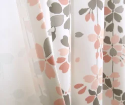 Weeping Flowers Blush & Gray Room-Darkening Rod Pocket Curtain Panel Pair, (84") -Cuisinart Store 810468232 3