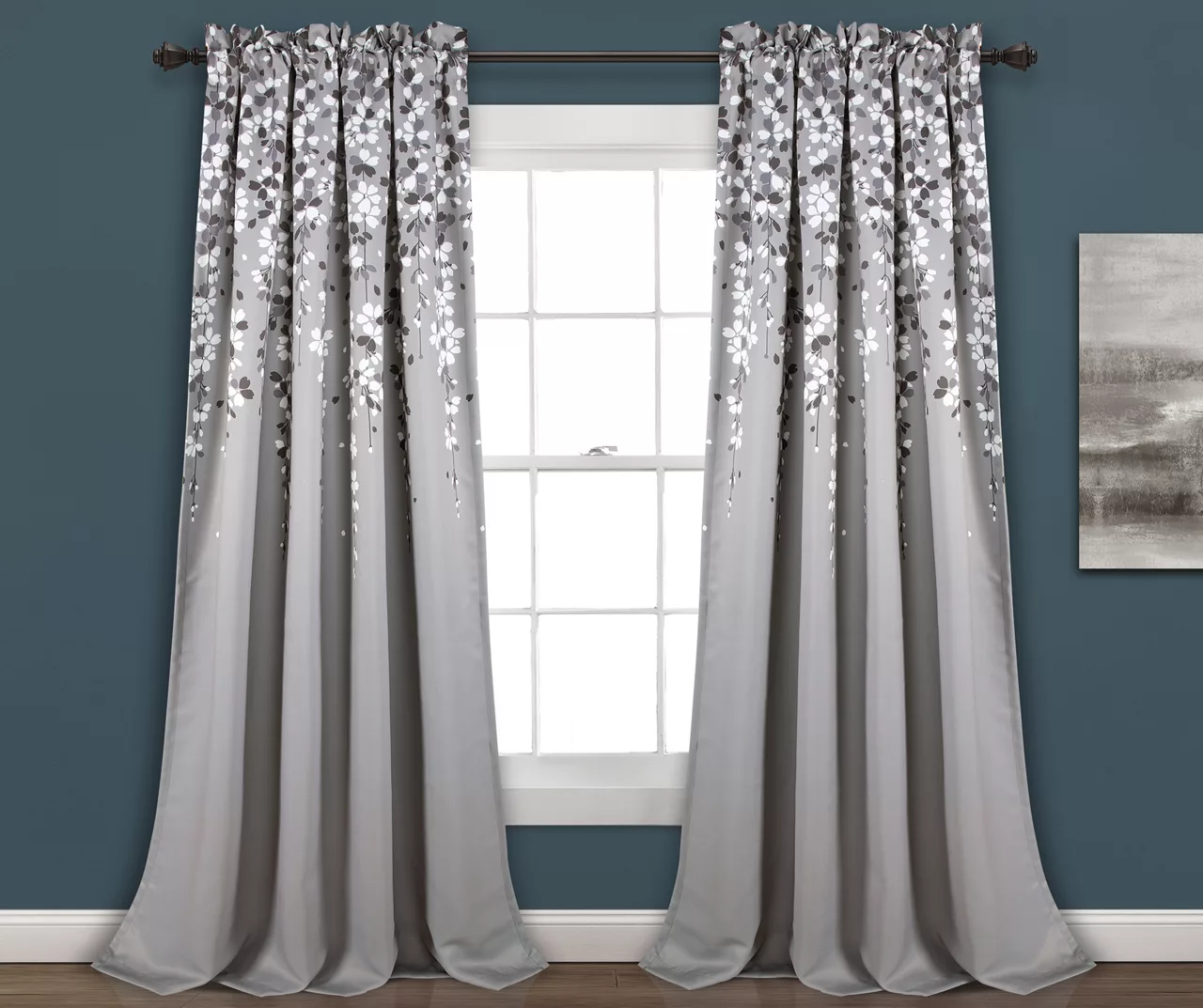 Weeping Flowers Room-Darkening Rod Pocket Curtain Panel Pair 6 Weeping Flowers Room-Darkening Rod Pocket Curtain Panel Pair - Image 6