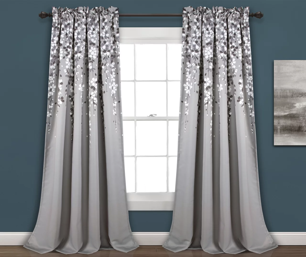 Weeping Flowers Room-Darkening Rod Pocket Curtain Panel Pair 7 Weeping Flowers Room-Darkening Rod Pocket Curtain Panel Pair - Image 7