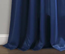 Weeping Flowers Navy Room-Darkening Rod Pocket Curtain Panel Pair, (84") -Cuisinart Store 810468235 3