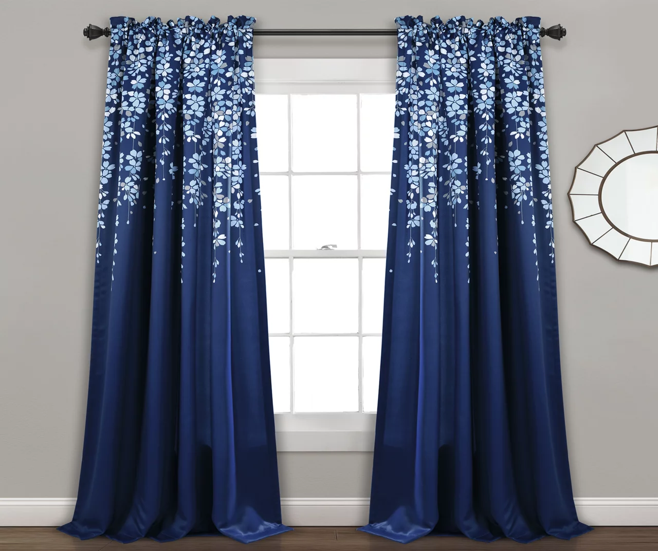 Weeping Flowers Room-Darkening Rod Pocket Curtain Panel Pair 8 Weeping Flowers Room-Darkening Rod Pocket Curtain Panel Pair - Image 8