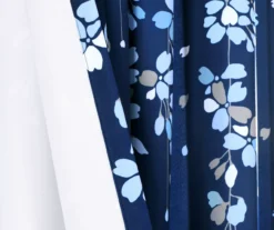 Weeping Flowers Navy Room-Darkening Rod Pocket Curtain Panel Pair, (95") -Cuisinart Store 810468236 4