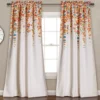Weeping Flowers Turquoise & Tangerine Room-Darkening Rod Pocket Curtain Panel Pair, (95")