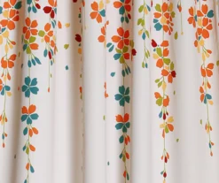 Weeping Flowers Turquoise & Tangerine Room-Darkening Rod Pocket Curtain Panel Pair, (95") 7 Weeping Flowers Turquoise & Tangerine Room-Darkening Rod Pocket Curtain Panel Pair, (95") -Cuisinart Store 810468239 2