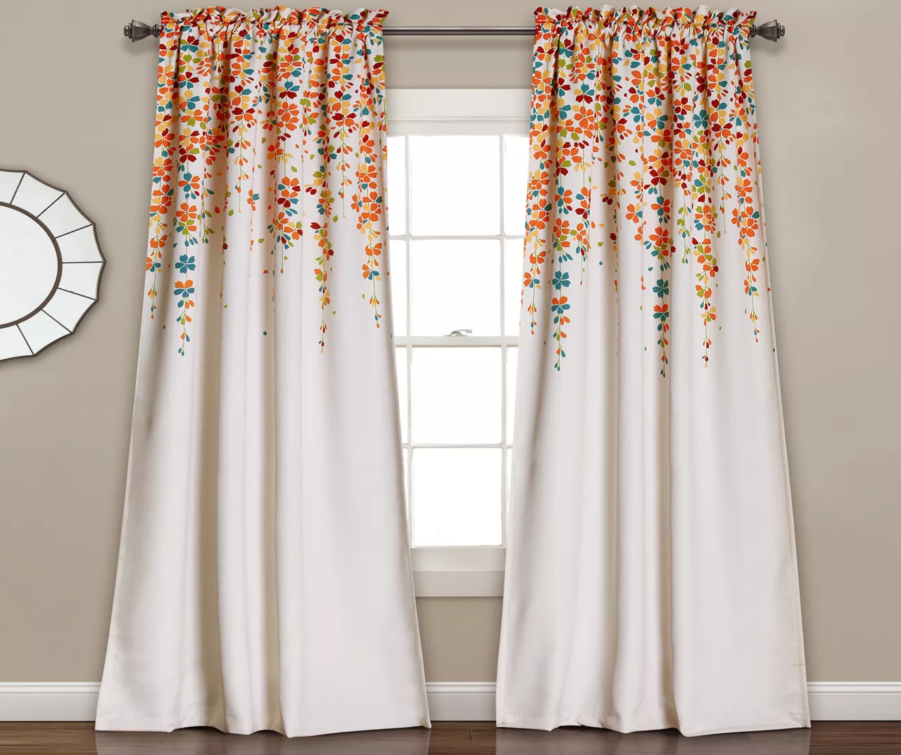 Weeping Flowers Room-Darkening Rod Pocket Curtain Panel Pair 13 Weeping Flowers Room-Darkening Rod Pocket Curtain Panel Pair - Image 13