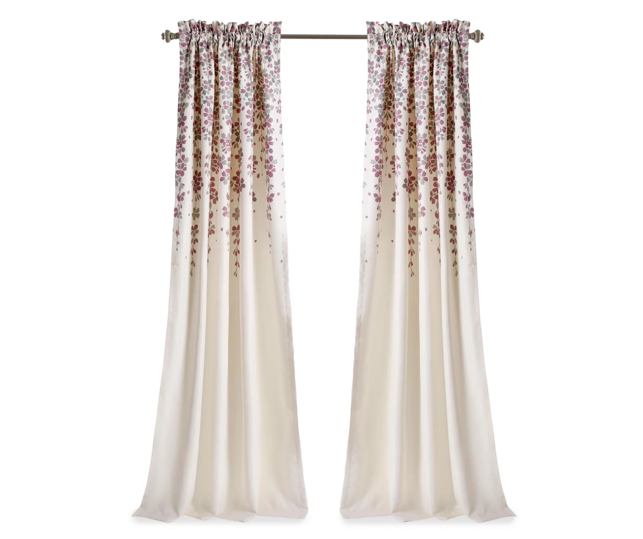 Weeping Flowers Purple & Gray Room-Darkening Rod Pocket Curtain Panel Pair, (84") 6 Weeping Flowers Purple & Gray Room-Darkening Rod Pocket Curtain Panel Pair, (84") - Image 6