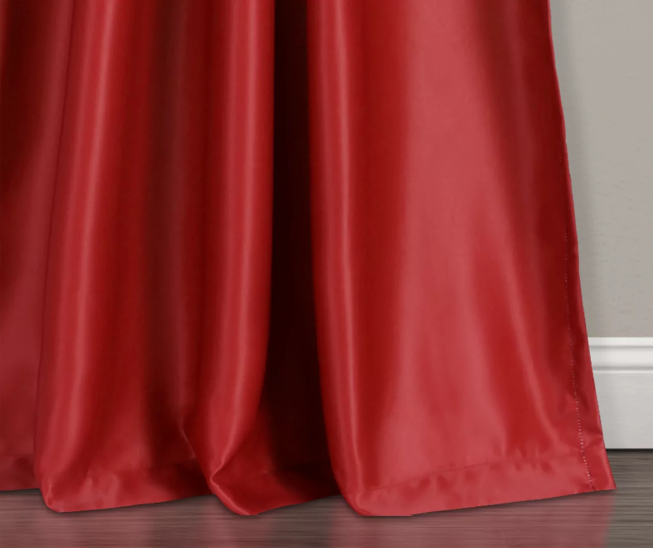 Weeping Flowers Red Room-Darkening Rod Pocket Curtain Panel Pair, (84") 4 Weeping Flowers Red Room-Darkening Rod Pocket Curtain Panel Pair, (84") - Image 4