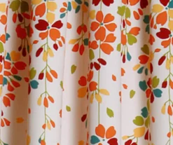 Weeping Flowers Turquoise & Tangerine Room-Darkening Rod Pocket Curtain Panel Pair, (84") 6 Weeping Flowers Turquoise & Tangerine Room-Darkening Rod Pocket Curtain Panel Pair, (84") -Cuisinart Store 810468243 2