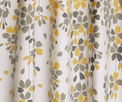Weeping Flowers Yellow & Gray Room-Darkening Rod Pocket Curtain Panel Pair, (84") 6 Weeping Flowers Yellow & Gray Room-Darkening Rod Pocket Curtain Panel Pair, (84") -Cuisinart Store 810468244 2