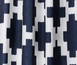 Wellow Ikat Navy & White Room-Darkening Grommet Curtain Panel Pair, (84") 9 Wellow Ikat Navy & White Room-Darkening Grommet Curtain Panel Pair, (84") -Cuisinart Store 810468245 2