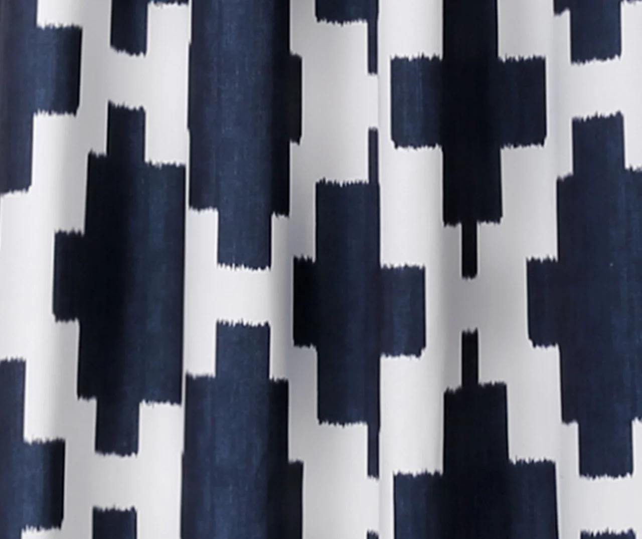 Wellow Ikat Navy & White Room-Darkening Grommet Curtain Panel Pair, (84") 3 Wellow Ikat Navy & White Room-Darkening Grommet Curtain Panel Pair, (84") - Image 3