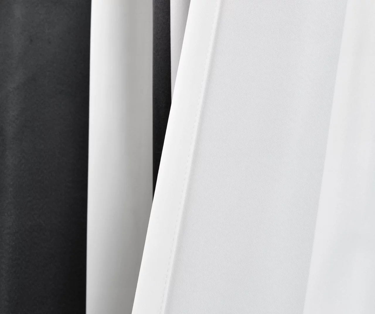 Wilbur Stripe Black & White Room-Darkening Back Tab Curtain Panel Pair, (108") 5 Wilbur Stripe Black & White Room-Darkening Back Tab Curtain Panel Pair, (108") - Image 5