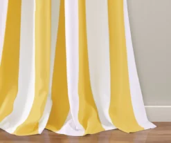 Wilbur Stripe Yellow & White Room-Darkening Back Tab Curtain Panel Pair, (84") 11 Wilbur Stripe Yellow & White Room-Darkening Back Tab Curtain Panel Pair, (84") -Cuisinart Store 810468250 3