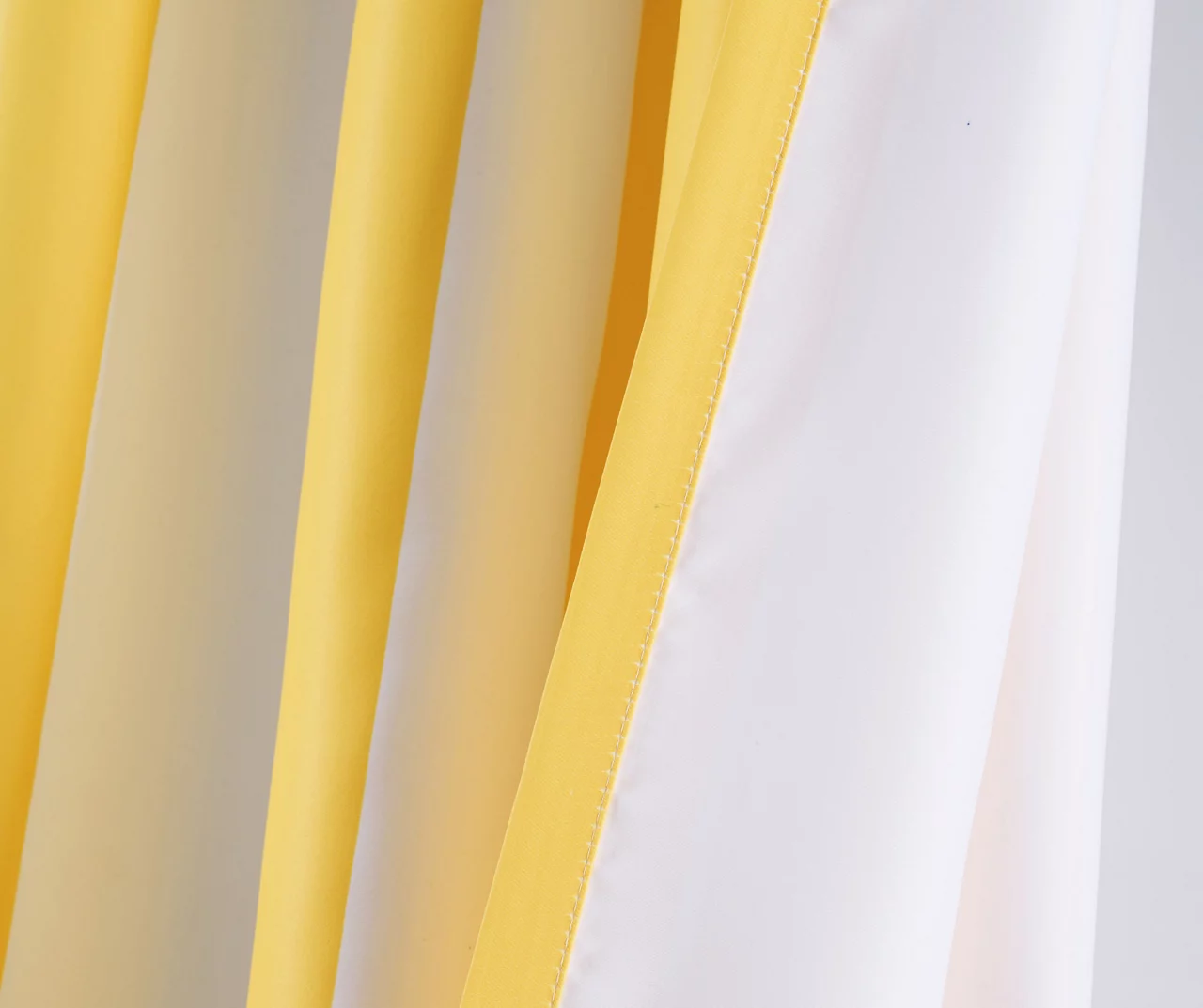 Wilbur Stripe Yellow & White Room-Darkening Back Tab Curtain Panel Pair, (84") 5 Wilbur Stripe Yellow & White Room-Darkening Back Tab Curtain Panel Pair, (84") - Image 5