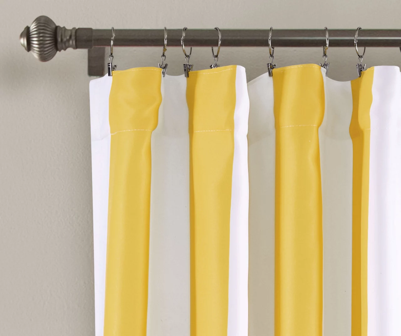 Wilbur Stripe Yellow & White Room-Darkening Back Tab Curtain Panel Pair, (95") 2 Wilbur Stripe Yellow & White Room-Darkening Back Tab Curtain Panel Pair, (95") - Image 2