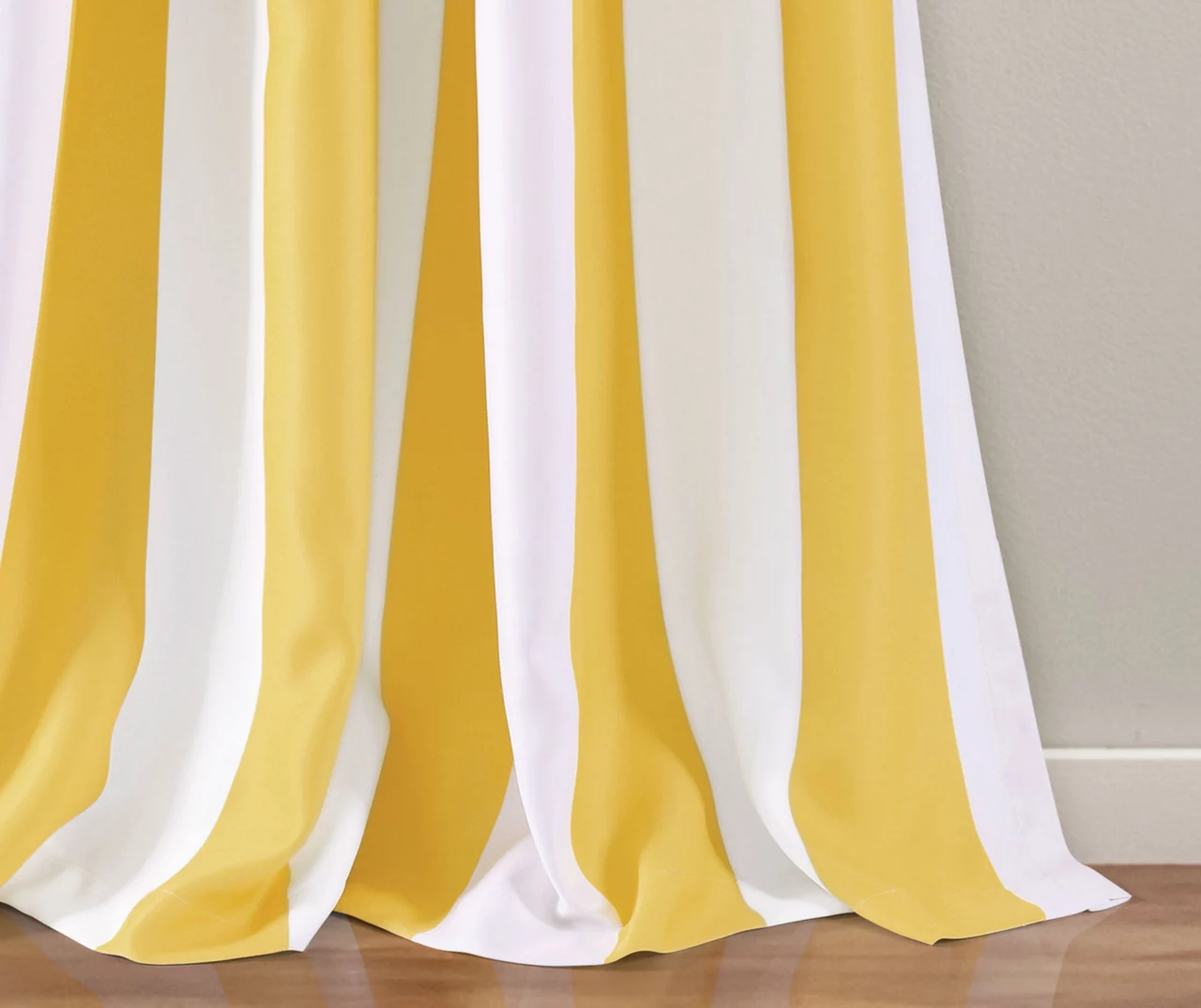 Wilbur Stripe Yellow & White Room-Darkening Back Tab Curtain Panel Pair, (95") 4 Wilbur Stripe Yellow & White Room-Darkening Back Tab Curtain Panel Pair, (95") - Image 4
