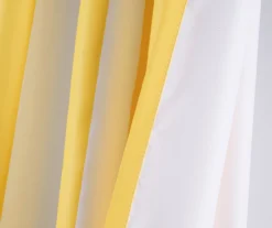 Wilbur Stripe Yellow & White Room-Darkening Back Tab Curtain Panel Pair, (95") 12 Wilbur Stripe Yellow & White Room-Darkening Back Tab Curtain Panel Pair, (95") -Cuisinart Store 810468251 4