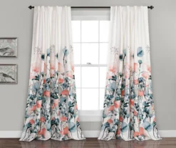 Zuri Flora Room-Darkening Back Tab Curtain Panel Pair