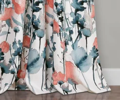 Zuri Flora Blue & Coral Room-Darkening Back Tab Curtain Panel Pair, (95") 10 Zuri Flora Blue & Coral Room-Darkening Back Tab Curtain Panel Pair, (95") -Cuisinart Store 810468253 3