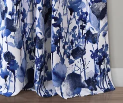 Zuri Flora Navy & White Room-Darkening Back Tab Curtain Panel Pair, (84") 10 Zuri Flora Navy & White Room-Darkening Back Tab Curtain Panel Pair, (84") -Cuisinart Store 810468254 2